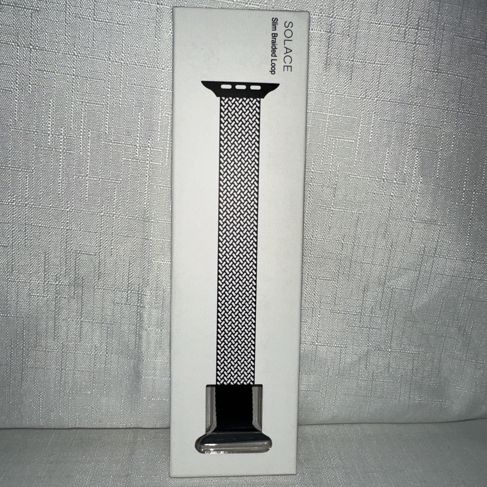 Solace Bands‎ slim braided Loop, imperium- BLACK  Apple watch band  breathable